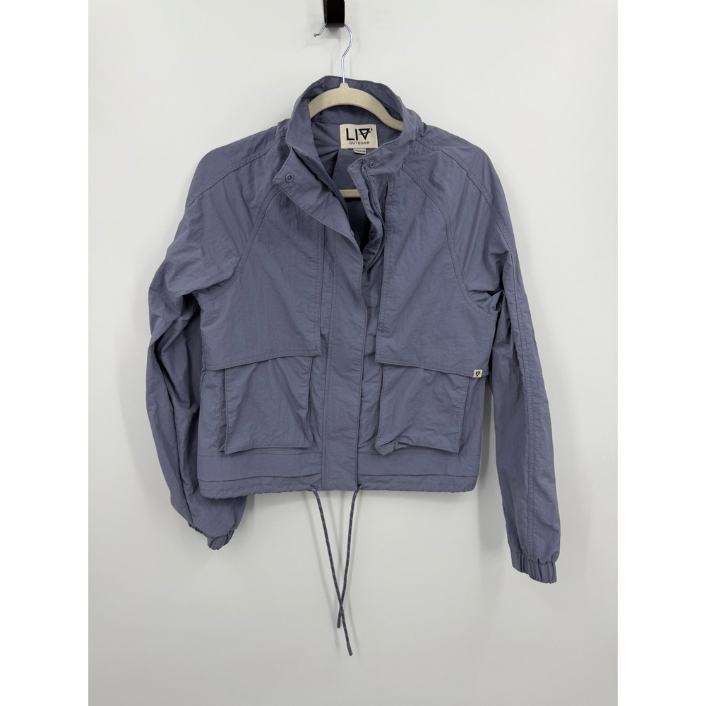 LIV Outdoor Quincy Utility Jacket Women Sz S Purple Grey Cropped Nylon Cargo